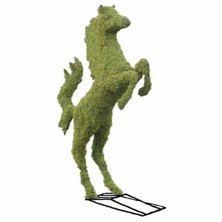 Gartenfigur steigendes Pferd Drahtgestell mit Moos 50 cm