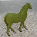 Pferd Garten-Figur Drahtgestell mit Moos 43 cm hoch