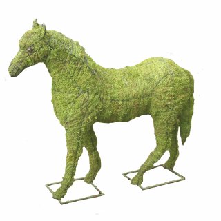 Pferd Garten-Figur Drahtgestell mit Moos 124 cm hoch