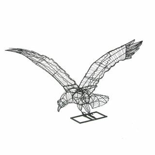 Gartenfigur fliegender Adler Drahtgestell 48 cm