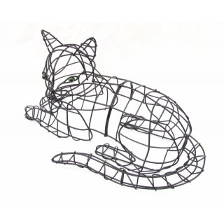 Buchsbaumfigur liegende Katze Buxus-Former