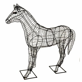 Garten-Figur Pferd Drahtgestell schwarz 213 cm hoch