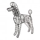 Gartenfigur Königspudel Gartendeko Tiere aus Metall für Moos