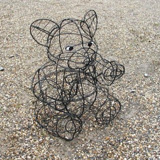 Gartenfigur Bär Teddybär mit Moos 50 cm