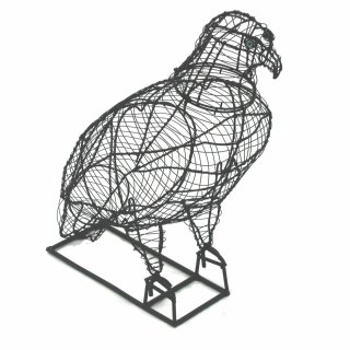 Gartendeko sitzender Adler Drahtfigur für Moos 61 cm