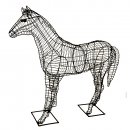 Gartenfigur Pferd Drahtfigur schwarz 97cm hoch
