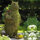 XL Gartenfigur Bär stehend für Moos Efeu 92 cm