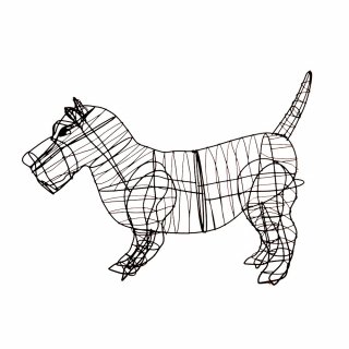 Gartenfigur Schottischer Terrier Scottie Drahtgestell 46 cm