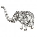 Garten-Figur Elefant Gartendeko Drahtgestell 46 cm